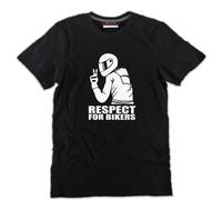 T-shirt nera Respect for the bikers motociclista biker motori passione moto