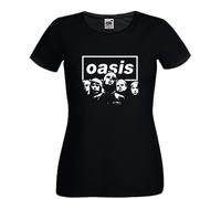 T-shirt nera rock band Liam Noel Gallagher uomo o donna brit pop anni 90 Oasi