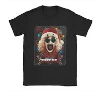 T-shirt nera stampata terrificante horror, maglietta in cotone con grafica ispirata al film Terrifier, Nero-14, S