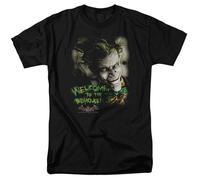 T-Shirt Nera Unisex Adulto Benvenuto Nel Manicomio Arkham Di Batman DC Comics