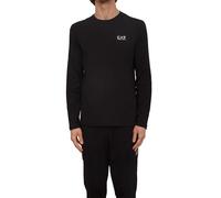 T-shirt nero Ea7 a maniche lunghe in jersey stretch