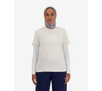 T-shirt New Balance Jersey Stacked Logo manica corta bianco lino donna - M