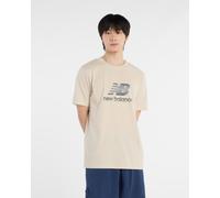 T-shirt New Balance Sport Essentials Speckle Logo manica corta beige grigio - L