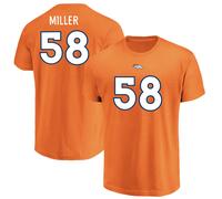 T-Shirt NFL Denver Broncos Von Miller 58 Arancione ER3 Maglia Jersey Football