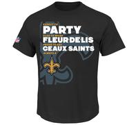 T-Shirt NFL New Orleans Saints Party Fleur De Lis Geaux Slogan Shirt Football