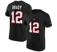 T-shirt NFL Tampa Bay Buccaneers Tom Brady 12 nera maglia da calcio iconica