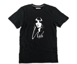 T-shirt NICO velvet underground volto pop art nera uomo cantante rock anni 70