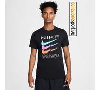 T-SHIRT NIKE SPORTSWEAR SWOOSH REPEAT WHITE - HQ8094-010 col. nero