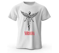 T-SHIRT NIRVANA IN UTERO KURT COBAIN MAGLIETTA GRUNGE ROCK BAND