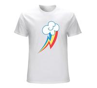 T-Shirt O-Neck Print New Rainbow Dash Cutie T Cotton Top Mens Custom Made Short-Sleeved T-Shirt White 3XL
