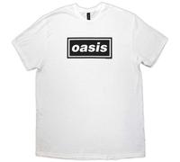 T-shirt Oasis a maniche corte da uomo, girocollo in cotone, logo Decca, bianca