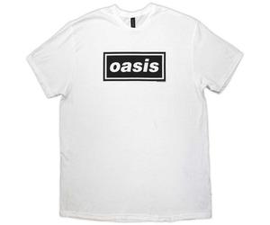 T-shirt Oasis a maniche corte da uomo, girocollo in cotone, logo Decca, bianca