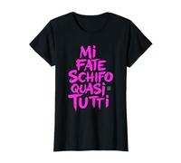 T Shirt Odio Tutti Donna - Scritte Simpatiche Odio la Gente Maglietta