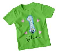 T-shirt Olivia primo compleanno per bambini maglietta personalizzata numero...