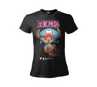 T-Shirt One Piece Tony Tony Chopper. Maglietta Donna Cappello di Paglia. Maglia Ufficiale con Stampa Frontale. (IT, Testo, S, Regular, Regular, Nero)