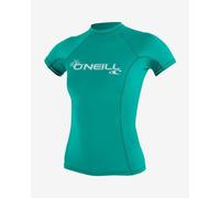 T-shirt O'Neill Basic Skins Rash Guard manica corta verde turchese donna - L