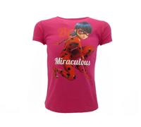 T-shirt Originale Miraculous Ladybug Ufficiale Fucsia Maglia Maglietta Lady Bug
