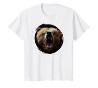 T-Shirt Orso Grizzly | Maglietta con Testa di Orso Evil Maglietta, Bambini, Bianco, 3 Anni