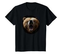 T-Shirt Orso Grizzly | Maglietta con Testa di Orso Evil Maglietta, Bambini, Nero, 2 Anni