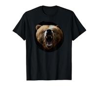 T-Shirt Orso Grizzly | Maglietta con Testa di Orso Evil Maglietta, Uomo, Nero, L
