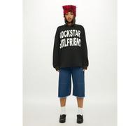 T-shirt oversize a maniche lunghe con grafica da "Fidanzata di una rockstar", in morbido cotone, per look casual da weekend L,M,S,XSLettereTessuto in maglia