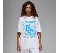 Jordan - T-shirt bianca e blu con grafica con sneaker-Bianco XL