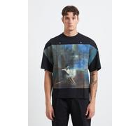 T-shirt Oversize da Uomo HUGO in Cotone con Stampa Creativa modello 6007 - Nero / L