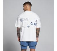 T-shirt oversize in cotone MP uomo con grafica Hybrid - Bianco/azzurro ardesia - M