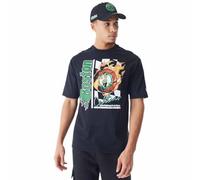 T-Shirt Oversize NBA con Stampa Fiamme Boston Celtics Nero Verde