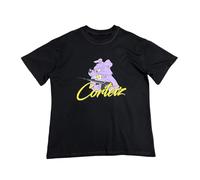 T-Shirt Oversize Nero da Uomo con Animali E Stampe di Fumetti Animati D'avanguardia, Stile Graffiti Giallo, Adatto per Il Collo Rotondo A Maniche Corte Casual per Gli Appassionati-color03||x_l