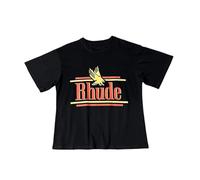 T-Shirt Oversize Nero da Uomo con Coloriti Motivi di Aquila E Pino, Adatto per Il Collo Rotondo A Maniche Corte Casual per Gli Appassionati di Streetwear, Design Artistico-color06||l