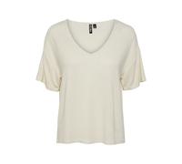 T-shirt oversized a righe sottili brillanti Beige XL A righe