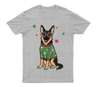 T-Shirt Pastore Tedesco Natale Cane Unisex Regalo Retrò Stagionale...