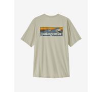 Patagonia - T-shirt da escursionismo traspirante e leggero - M's Cap Cool Daily Shirt Boardshort Logo Dyno White per Uomo in Poliestere Riciclato - Taglia M - Beige