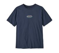 Maglietta a maniche corte patagonia 95 oval logo blu uomo
