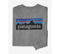 T-shirt Patagonia P-6 Logo manica lunga grigio chiaro - L