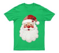 T-shirt patchwork trapuntata Babbo Natale unisex regalo retrò divertente...