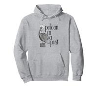 T-Shirt Pellicano su Un Post Art Felpa con Cappuccio
