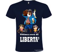 T-shirt per addio al celibato ultima sera di libertà con pirata