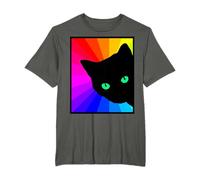 T-shirt per amanti dei gatti con prisma verde e occhi verdi Maglietta