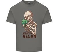 T-Shirt Per Bambini Addicted Vegan Skeleton Che Mangia Verdure