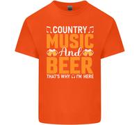 T-Shirt Per Bambini Boys Girls Country Music E Birra That's Why I'm Here