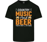 T-Shirt Per Bambini Boys Girls Country Music E Birra That's Why I'm Here