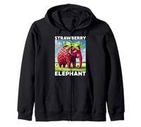 T-Shirt per Bambini con Elefante e Fragola Felpa con Cappuccio
