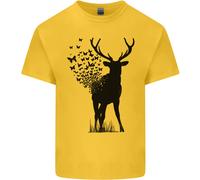 T-Shirt Per Bambini Con Farfalla E Cervo Ecologia Ambiente