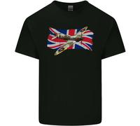T-Shirt Per Bambini Con Supermarine Spitfire E UNION JACK