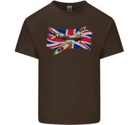 T-Shirt Per Bambini Con Supermarine Spitfire E UNION JACK