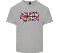T-Shirt Per Bambini Con Supermarine Spitfire E UNION JACK