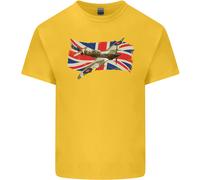 T-Shirt Per Bambini Con Supermarine Spitfire E UNION JACK