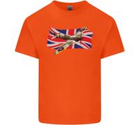 T-Shirt Per Bambini Con Supermarine Spitfire E UNION JACK